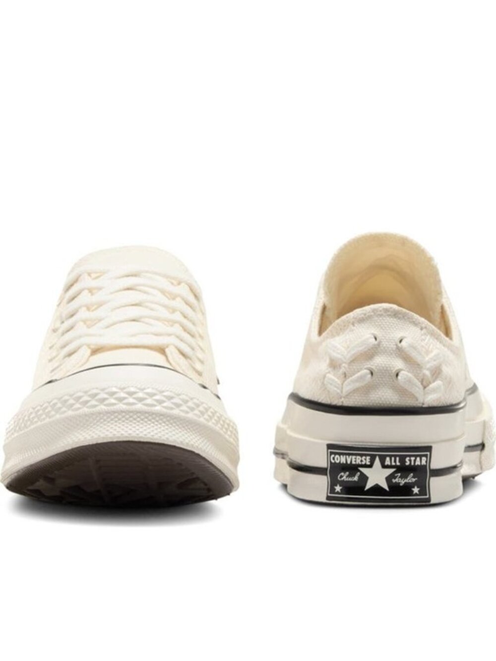 Converse Chuck 70 Ox Chevron Embroidered Sneakers Lace Up Low Top Egret Size 8.5 - Picture 2 of 9